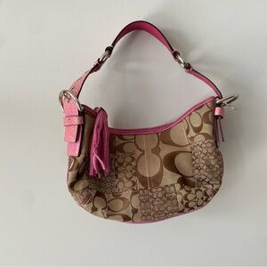 Coach- Vintage Saddle Bag with Pink Snake Skin